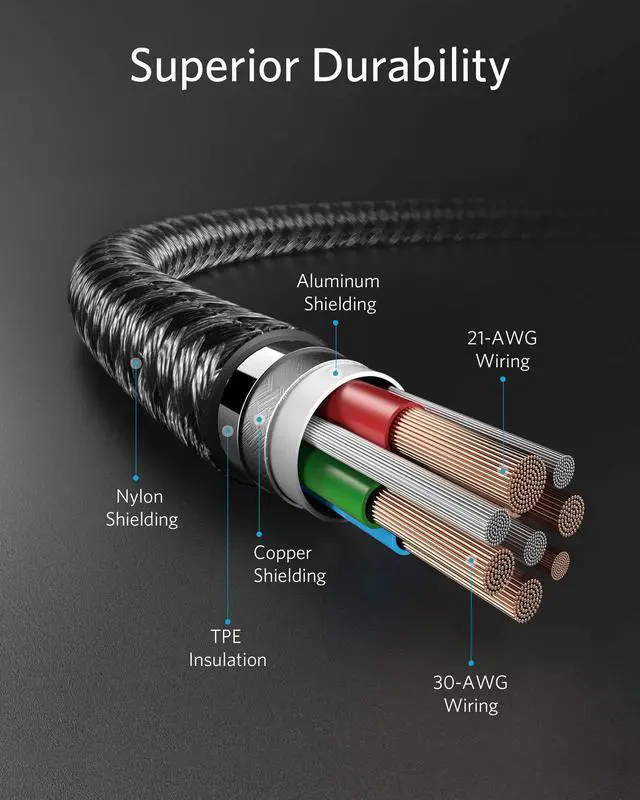 Alt view image 6 of 7 - Anker USB C to Lightning Cable [6 ft, 2-Pack] Powerline+ II Nylon Braided Cable for iPhone 12/12 Mini/ 12 Pro/Max/ 11/11 Pro / 11 Pro Max/X/XS/XR/XS Max / 8/8 Plus/AirPods Pro, Supports Power Delivery