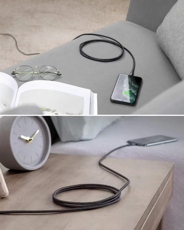 Alt view image 7 of 7 - Anker USB C to Lightning Cable [6 ft, 2-Pack] Powerline+ II Nylon Braided Cable for iPhone 12/12 Mini/ 12 Pro/Max/ 11/11 Pro / 11 Pro Max/X/XS/XR/XS Max / 8/8 Plus/AirPods Pro, Supports Power Delivery