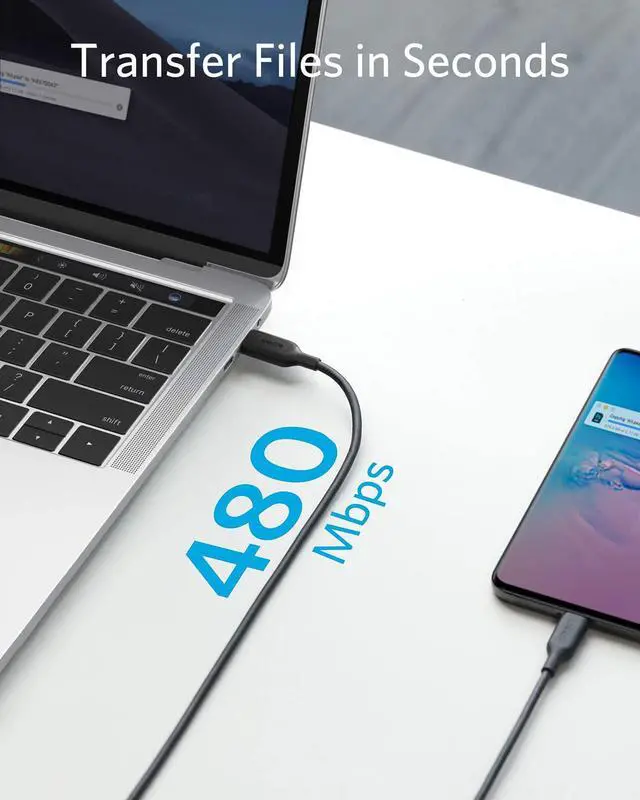 Alt view image 6 of 7 - USB C Cable 100W 6ft, Anker Powerline III USB C to USB C Charger Cable 2.0, Type C Charging Cable for MacBook Pro 2020, iPad Pro 2020, iPad Air 4, Galaxy S20 Plus S9 S8, Pixel, Switch, LG V20
