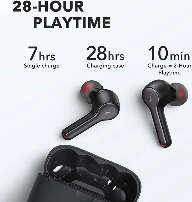 Alt view image 5 of 7 - Anker Soundcore Liberty Air 2 Wireless Earbuds, Diamond-Inspired Drivers, Bluetooth Earphones, 4 Mics, Noise Reduction, 28H Playtime, HearID, Bluetooth 5, Wireless Charging, For Calls, Home