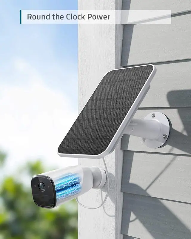 Alt view image 2 of 6 - eufy Security Certified eufyCam Solar Panel, Compatible with eufyCam, Continuous Power Supply, 2.6W Solar Panel, IP65 Weatherproof