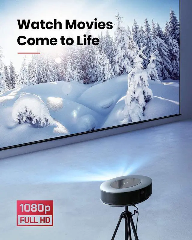 Alt view image 2 of 7 - Anker Nebula Cosmos Full HD 1080p Home Entertainment Projector, 1080p Video Projector, 810 ANSI Lumen, Android TV 9.0, Digital Zoom, HLG, HDR10,(Onyx Black)