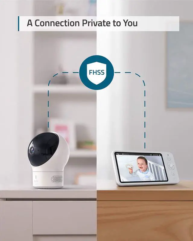 Alt view image 3 of 6 - eufy Security, Video Baby Monitor with Camera and Audio, 720p HD Resolution, Night Vision, 5" Display, 110° Wide-Angle Lens Included, Lullaby Player, Ideal for New Moms