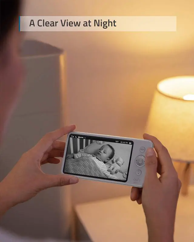 Alt view image 4 of 6 - eufy Security, Video Baby Monitor with Camera and Audio, 720p HD Resolution, Night Vision, 5" Display, 110° Wide-Angle Lens Included, Lullaby Player, Ideal for New Moms