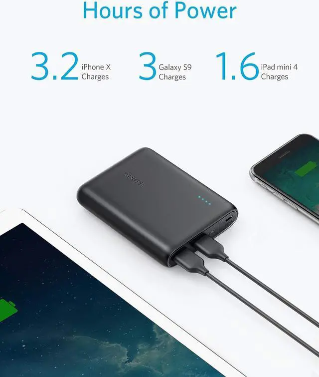 Alt view image 2 of 7 - Anker PowerCore 13000 Portable Charger - Compact 13000mAh 2-Port Ultra Portable Phone Charger Power Bank with PowerIQ and VoltageBoost Technology for iPhone, iPad, Samsung Galaxy (Black)