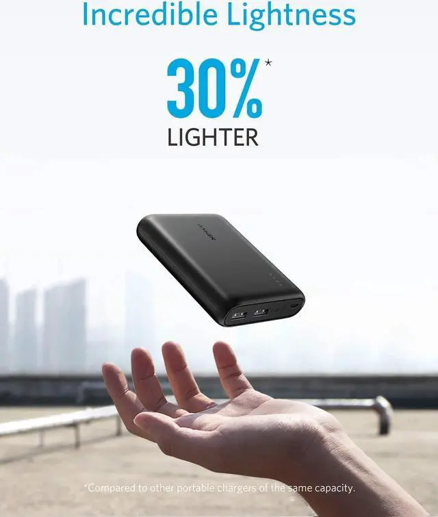 Alt view image 4 of 7 - Anker PowerCore 13000 Portable Charger - Compact 13000mAh 2-Port Ultra Portable Phone Charger Power Bank with PowerIQ and VoltageBoost Technology for iPhone, iPad, Samsung Galaxy (Black)
