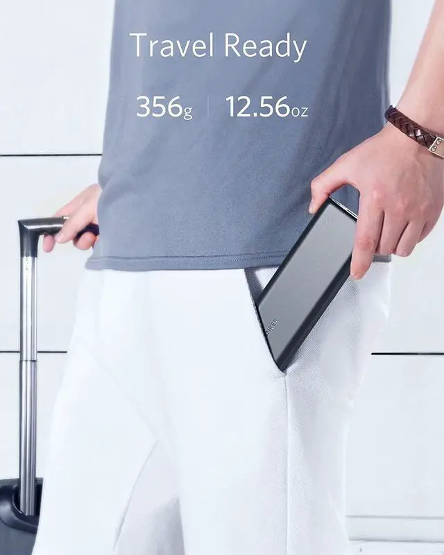 Alt view image 5 of 7 - Portable Charger Anker PowerCore 20100mAh, Ultra High Capacity Power Bank with 4.8A Output and PowerIQ Technology, External Battery Pack for iPhone, iPad & Samsung Galaxy & More (Black)
