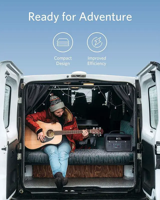 Alt view image 6 of 7 - Anker Portable Power Station, Powerhouse II 800, 500W/777Wh Solar Generator with 110V/500W 2-AC Outlets, 2X 60W Power Delivery Outputs & LED Flashlight, for Outdoor RV/Van Camping, Home Emergencies
