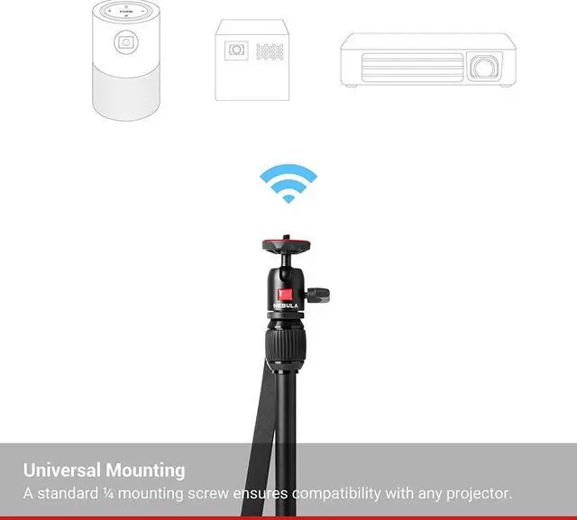 Alt view image 6 of 7 - Anker Nebula Capsule Series Adjustable Tripod Stand, Compact, Aluminum Alloy Portable Projector Stand for Capsule, Capsule Max, and Capsule II with Universal Mount and Swivel Ball Head