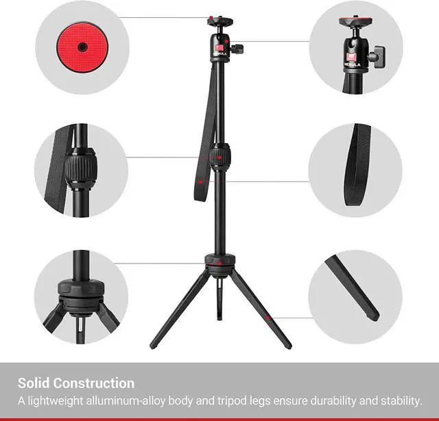Alt view image 4 of 7 - Anker Nebula Capsule Series Adjustable Tripod Stand, Compact, Aluminum Alloy Portable Projector Stand for Capsule, Capsule Max, and Capsule II with Universal Mount and Swivel Ball Head