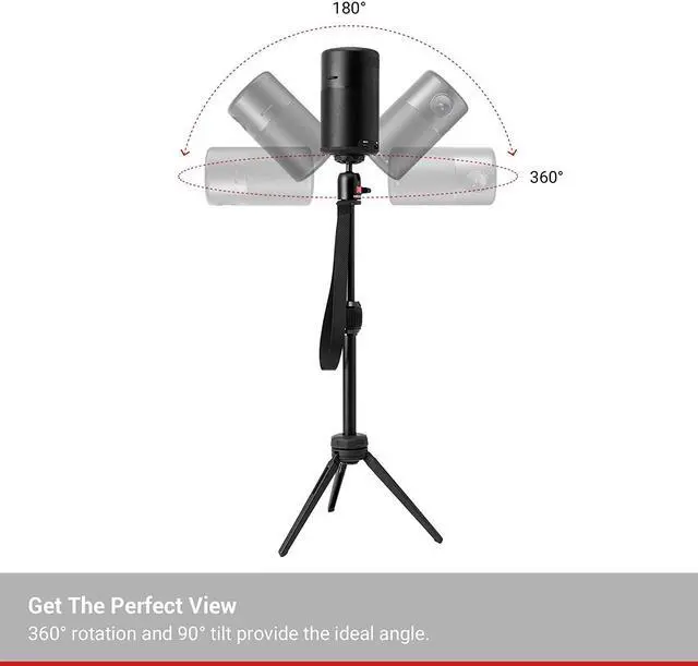 Alt view image 3 of 7 - Anker Nebula Capsule Series Adjustable Tripod Stand, Compact, Aluminum Alloy Portable Projector Stand for Capsule, Capsule Max, and Capsule II with Universal Mount and Swivel Ball Head