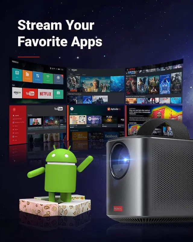Alt view image 5 of 6 - Nebula by Anker Mars II Pro 500 ANSI Lumen Portable Projector, Black, 720p Image, Video Projector, 30 to 150 Inch Image TV Projector, Movie Projector