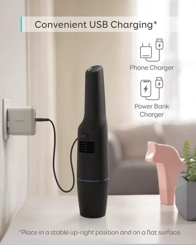 Alt view image 6 of 7 - eufy by Anker, HomeVac H11 (Upgraded), Cordless Handheld Vacuum Cleaner, Ultra-Lightweight 1.2lbs, 5500Pa Suction Power, USB Charging, for Home Cleaning