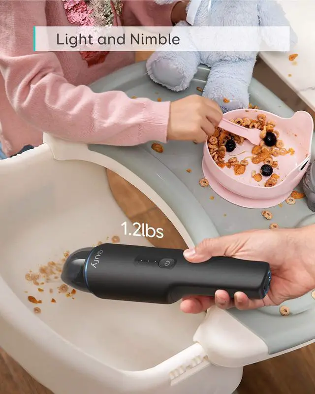 Alt view image 3 of 7 - eufy by Anker, HomeVac H11 (Upgraded), Cordless Handheld Vacuum Cleaner, Ultra-Lightweight 1.2lbs, 5500Pa Suction Power, USB Charging, for Home Cleaning