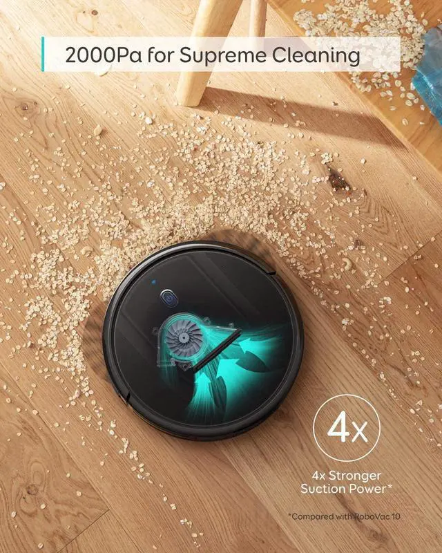 Alt view image 4 of 6 - eufy by Anker, RoboVac G10 Hybrid, Robotic Vacuum Cleaner, Smart Dynamic Navigation, 2-in-1 Sweep and mop, Wi-Fi, Super-Slim, 2000Pa Strong Suction, Quiet, Self-Charging, for Hard Floors Only