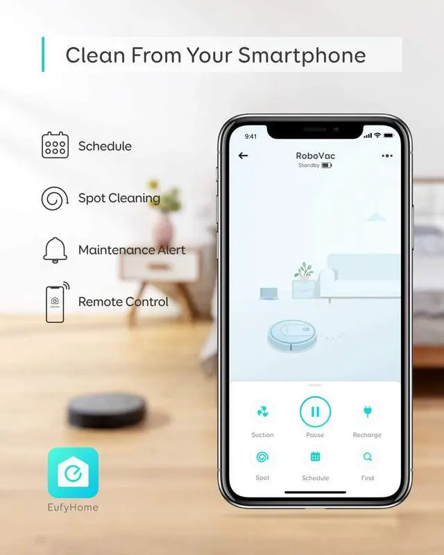 Alt view image 3 of 6 - eufy by Anker, RoboVac G10 Hybrid, Robotic Vacuum Cleaner, Smart Dynamic Navigation, 2-in-1 Sweep and mop, Wi-Fi, Super-Slim, 2000Pa Strong Suction, Quiet, Self-Charging, for Hard Floors Only