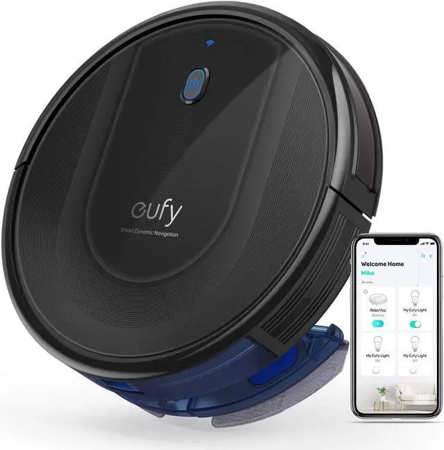 Main image of eufy by Anker, RoboVac G10 Hybrid, Robotic Vacuum Cleaner, Smart Dynamic Navigation, 2-in-1 Sweep and mop, Wi-Fi, Super-Slim, 2000Pa Strong Suction, Quiet, Self-Charging, for Hard Floors Only