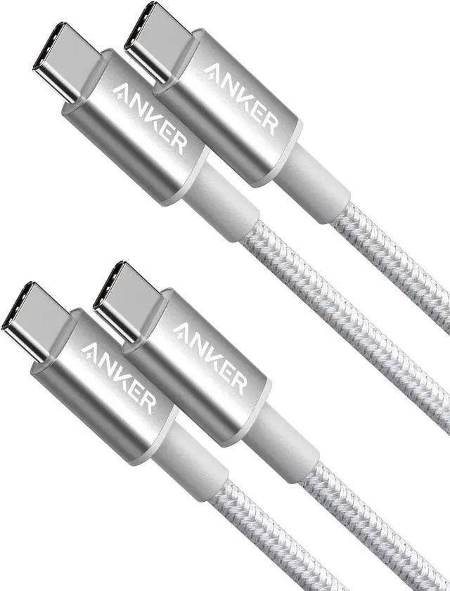 Main image of USB C Cable, Anker 2 Pack New Nylon USB C to USB C Cable (6ft 60W), PD Type C Charging Cable for MacBook Pro 2020, iPad Pro, iPad Air 4, Galaxy S20, Switch, Pixel, LG and Other USB C Charger