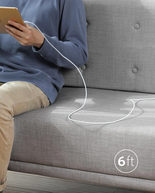 Alt view image 7 of 7 - Anker USB C to Lightning Cable (6 ft), Powerline III MFi Certified Fast Charging Lightning Cable for iPhone 11/11 Pro / 11 Pro Max/X/XS/XR Max / 8 /AirPods Pro, Supports Power Delivery