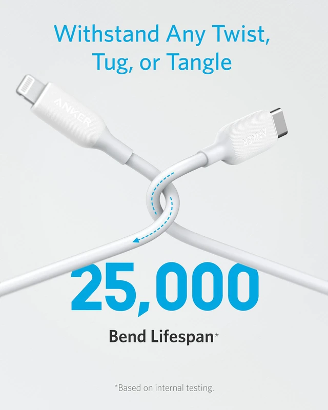 Alt view image 3 of 7 - Anker USB C to Lightning Cable (6 ft), Powerline III MFi Certified Fast Charging Lightning Cable for iPhone 11/11 Pro / 11 Pro Max/X/XS/XR Max / 8 /AirPods Pro, Supports Power Delivery