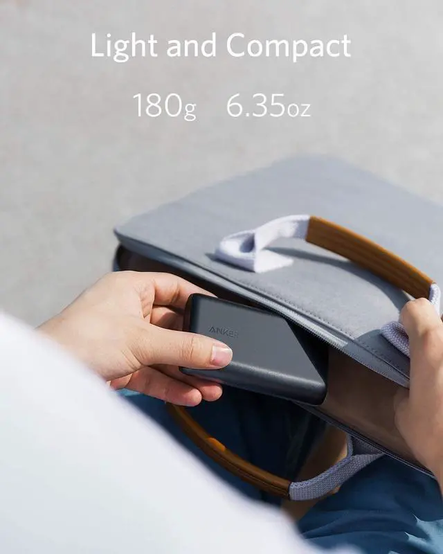 Alt view image 2 of 7 - Anker PowerCore 10000 Portable Charger, One of the Smallest and Lightest 10000mAh External Battery, for iPhone, Samsung Galaxy and More