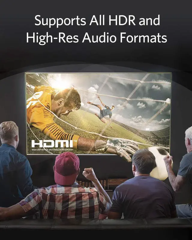 Alt view image 5 of 7 - Anker 8K@60Hz HDMI Cable, Ultra High Speed 4K@120Hz 48Gbps 6.6 ft Ultra HD HDMI to HDMI Cord, Support Dynamic HDR, eARC, Dolby Atmos, Compatible with PlayStation 5, Xbox Series X, Samsung TVs and More