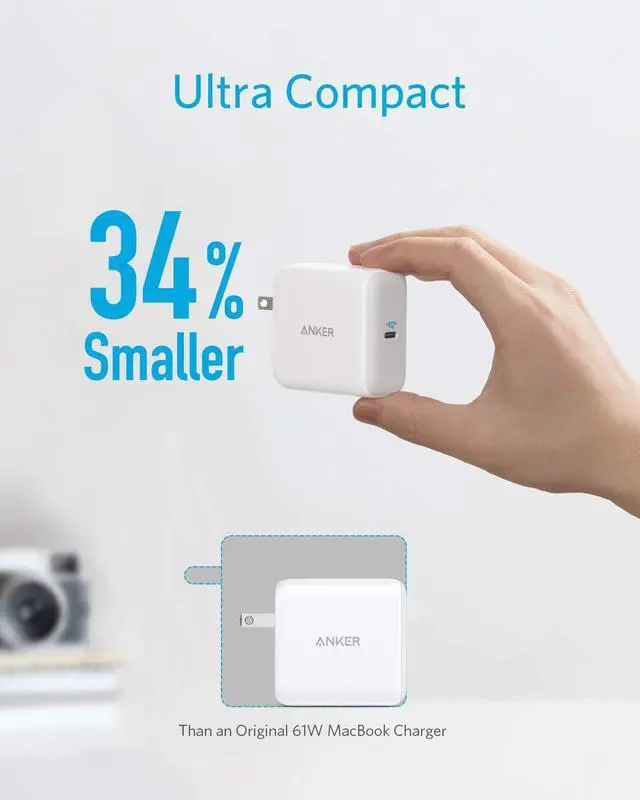 Alt view image 4 of 7 - USB C Charger, Anker 65W PIQ 3.0 Type-C Charger, PowerPort III 65W, with US/UK/EU Plugs for Travel, for MacBook, iPad Pro, iPhone, Samsung Galaxy, and More