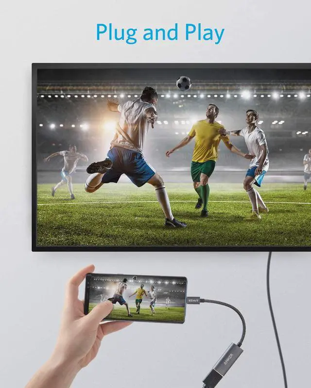 Alt view image 2 of 7 - Anker USB C to HDMI Adapter (4K@60Hz), 2 PowerExpand+ Aluminum Portable USB C Adapter, for MacBook Pro, MacBook Air, iPad Pro, Pixelbook, XPS, Galaxy, and More (Compatible with Thunderbolt 3 ports)