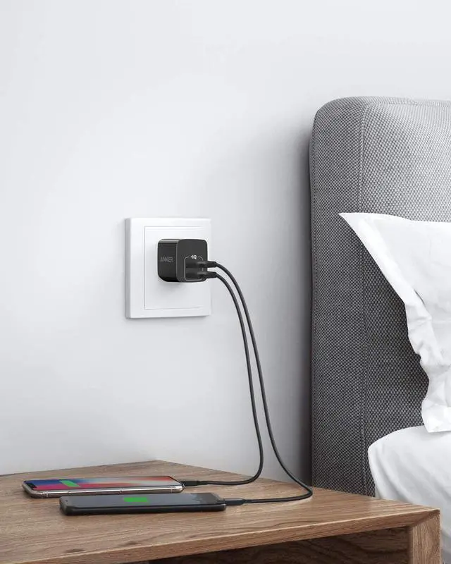 Alt view image 7 of 7 - Anker 2-Pack Dual Port 12W USB Wall Charger with Foldable Plug, PowerPort mini, Black