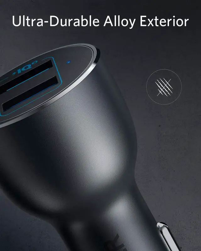 Alt view image 4 of 7 - Anker Car Charger, 36W Metal Dual USB Car Charger Adapter, PowerDrive III 2-Port 36W Alloy for Galaxy S20/ S20+/ S10/ S10e/ S10+, iPhone 11/11 Pro/ 11 Pro Max/XR, iPad Pro, and More