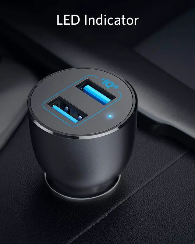 Alt view image 7 of 7 - Anker Car Charger, 36W Metal Dual USB Car Charger Adapter, PowerDrive III 2-Port 36W Alloy for Galaxy S20/ S20+/ S10/ S10e/ S10+, iPhone 11/11 Pro/ 11 Pro Max/XR, iPad Pro, and More
