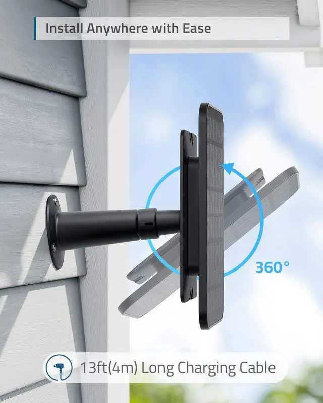 Alt view image 6 of 6 - eufy Security Certified eufyCam Solar Panel, Compatible with eufyCam, Continuous Power Supply, 2.6W Solar Panel, IP65 Weatherproof