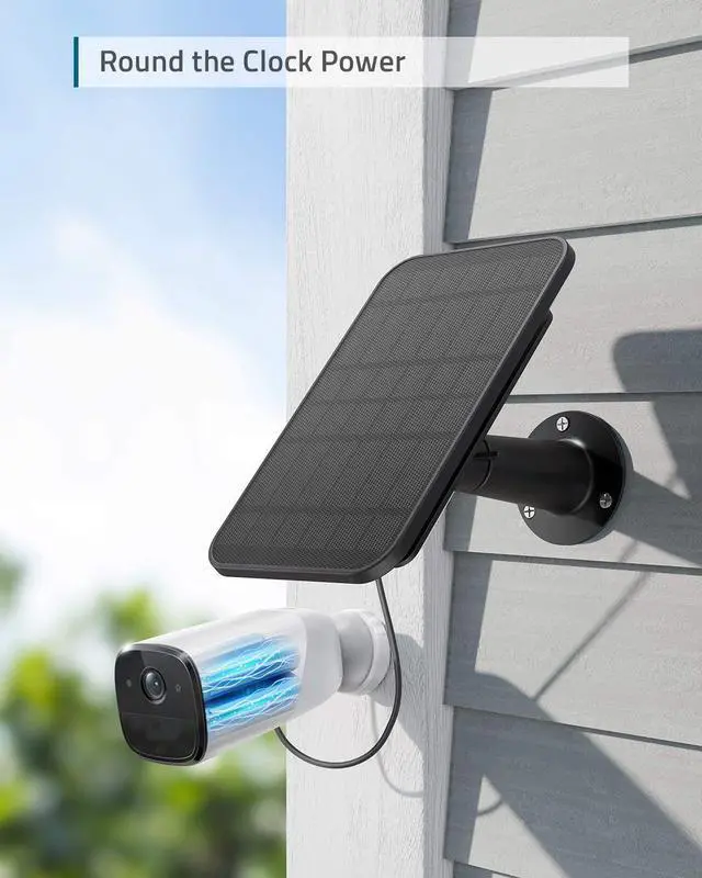 Alt view image 2 of 6 - eufy Security Certified eufyCam Solar Panel, Compatible with eufyCam, Continuous Power Supply, 2.6W Solar Panel, IP65 Weatherproof