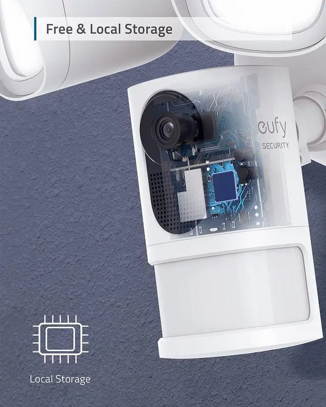 Alt view image 5 of 6 - eufy Security Floodlight Camera, 2K, Built-in AI, 2-Way Audio, No Monthly Fees, 2,500-Lumen Brightness, Weatherproof, HomeBase Not Required, (Existing Outdoor Wiring and Junction Box Required)