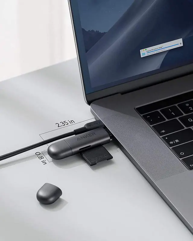 Alt view image 7 of 7 - Anker USB-C and USB 3.0 SD Card Reader, PowerExpand+ 2-in-1 Memory Card Reader with Dual Connectors, for SDXC, SDHC, SD, MMC, RS-MMC, Micro SDXC, Micro SD, Micro SDHC Card, and UHS-I Cards