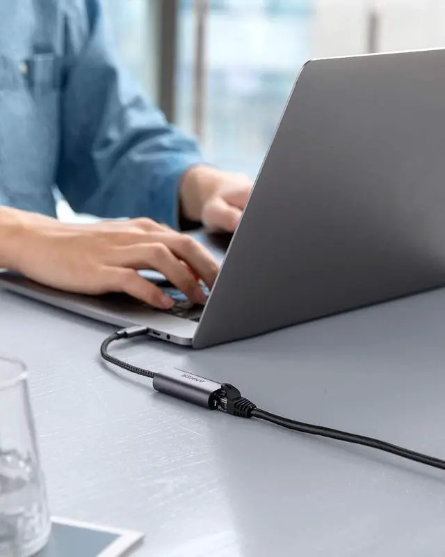 Alt view image 7 of 8 - Anker USB C to Ethernet Adapter, PowerExpand USB C to Gigabit Ethernet Adapter, Aluminum Portable USB C Adapter for MacBook Pro, MacBook Air 2018 and Later, iPad Pro 2018 and Later, XPS