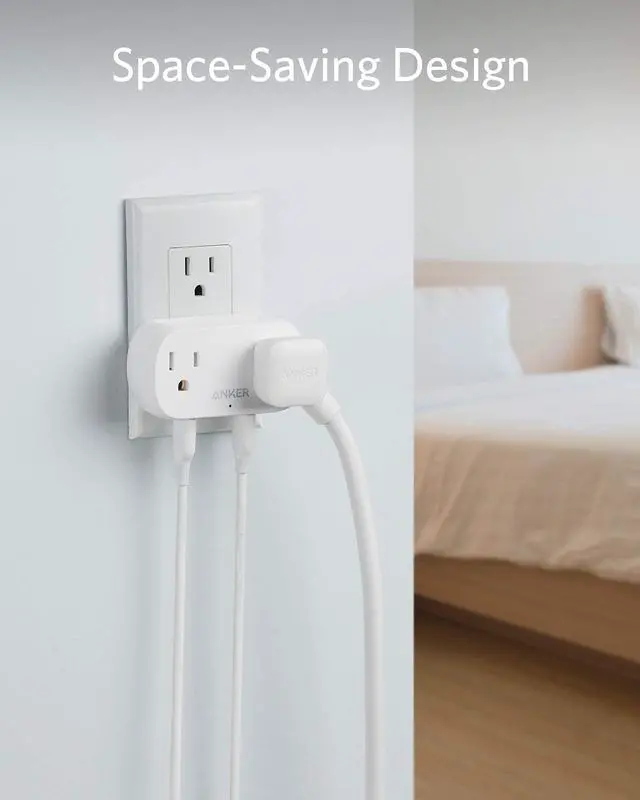 Alt view image 6 of 7 - Anker AC Outlet and USB Wall Plug, PowerExtend USB Plug 2 Mini Wall Charger with 2 outlets, 2 USB Ports and PowerIQ Technology