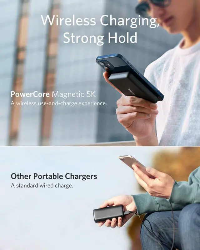 Alt view image 5 of 7 - Anker Magnetic Wireless Portable Charger, PowerCore Magnetic 5K Wireless 5,000mAh Power Bank with USB-C Cable, Design for iPhone 12/12 Pro / 12 Pro Max / 12 Mini