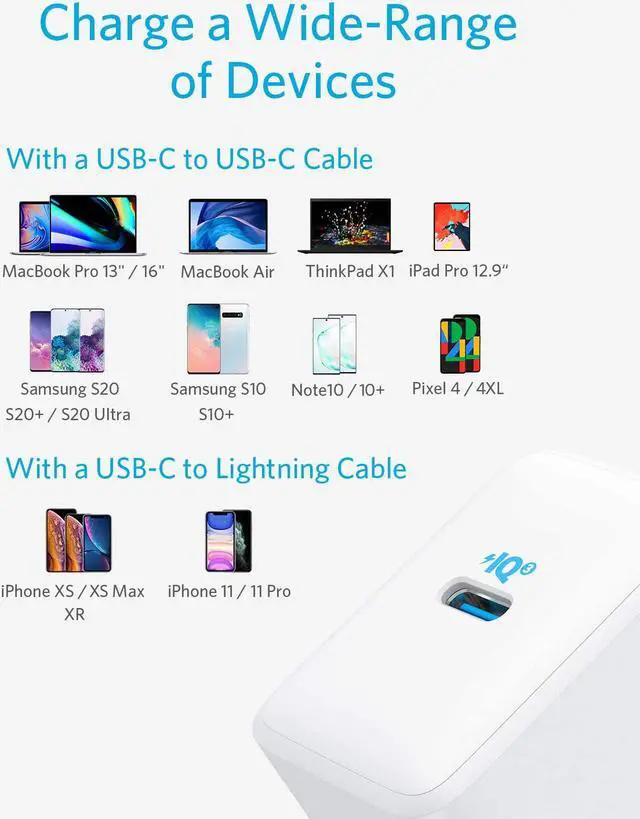 Alt view image 6 of 7 - USB C Charger, Anker 65W PIQ 3.0 PPS Compact Fast Charger Adapter, PowerPort III Pod Lite, for MacBook Pro/Air, Galaxy S20/S10, Dell XPS 13, Note 10+/10, iPhone 11/Pro, iPad Pro, Pixel, and More