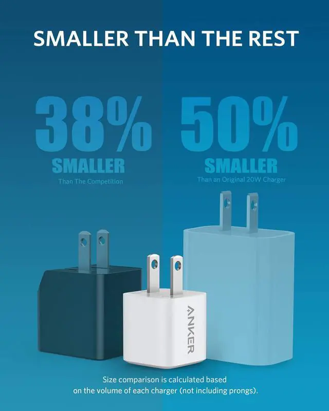 Alt view image 2 of 7 - USB C Charger, Anker Nano Charger PIQ 3.0 Durable Compact Fast Charger, PowerPort III for iPhone 12/12 Mini/12 Pro/12 Pro Max/11, Galaxy, Pixel 4/3, iPad Pro (Cable Not Included)