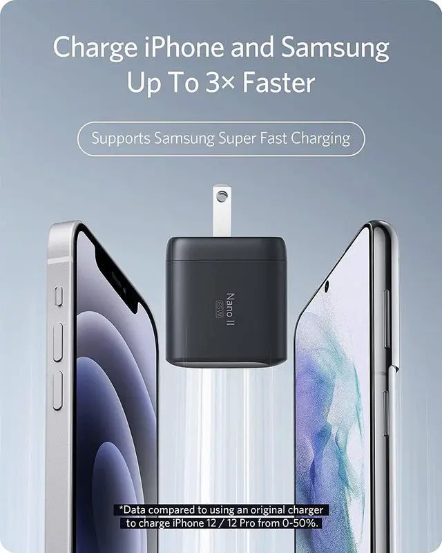 Alt view image 5 of 7 - USB C Charger, Anker Nano II 65W GaN II PPS Fast Charger Adapter, Foldable Compact Charger for MacBook Pro/Air, Galaxy S20/S10, Dell XPS 13, Note 20/10+, iPhone 12/Pro/Mini, iPad Pro, Pixel, and More