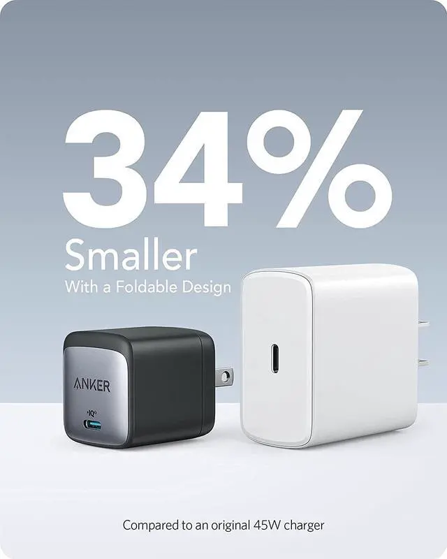Alt view image 4 of 7 - USB C Charger, Anker Nano II 45W Fast Charger Adapter, PPS Supported, GaN II Foldable Compact Charger for MacBook Pro 13?, Galaxy S21/S21+/S20, Note 20/10, iPhone 12/Pro, iPad Pro, Pixel, and More