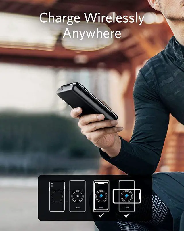 Alt view image 3 of 8 - Anker Wireless Power Bank 10,000mAh, PowerCore III 10K Wireless Portable Charger with Qi-Certified 10W Wireless Charging and 18W USB-C Quick Charge for iPhone 12,Mini, Pro, iPad, AirPods, and More