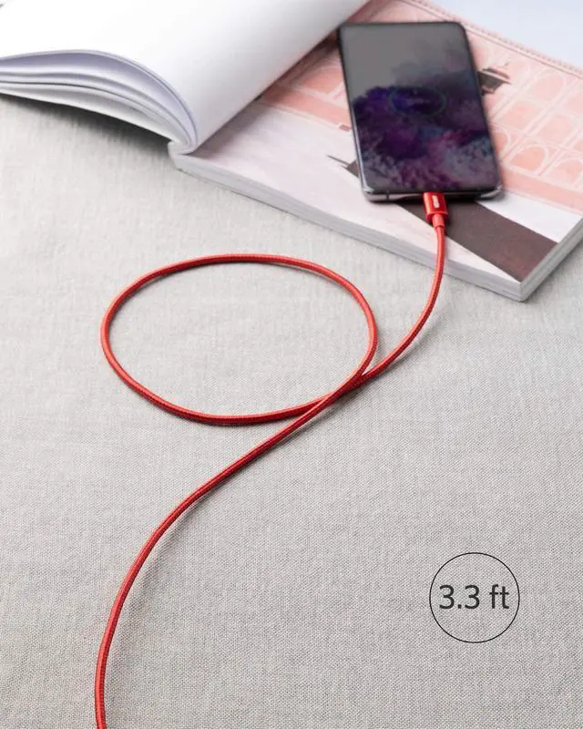 Alt view image 7 of 7 - USB C Cable, Anker 2 Pack New Nylon USB C to USB C Cable (3.3ft 60W), PD Type C Charging Cable for MacBook Pro 2020, iPad Pro, iPad Air 4, Galaxy S20, Switch, Pixel, LG and Other USB C Charger