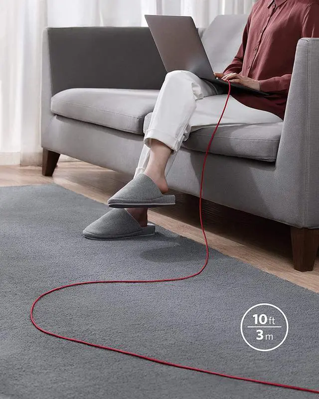 Alt view image 7 of 7 - Anker USB C Cable 100W 10ft, New Nylon USB C to USB C Cable 2.0, Type C Charging Cable Fast Charge for MacBook Pro 2020, iPad Pro 2020, iPad Air 4, Galaxy S20, Pixel, Switch, LG, and More(Red)