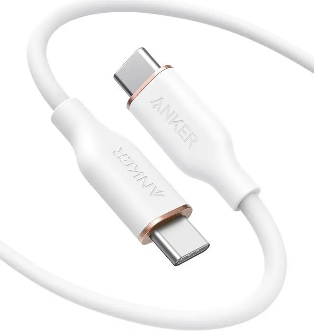 Main image of Anker Powerline III Flow, USB C to USB C Cable 100W 6ft, Type C Charging Cable Fast Charge for MacBook Pro 2020, iPad Pro, iPad Air, Galaxy S20, Pixel, Switch, LG, and More(Cloud White)