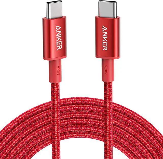 Main image of Anker USB C Cable 100W 10ft, New Nylon USB C to USB C Cable 2.0, Type C Charging Cable Fast Charge for MacBook Pro 2020, iPad Pro 2020, iPad Air 4, Galaxy S20, Pixel, Switch, LG, and More(Red)