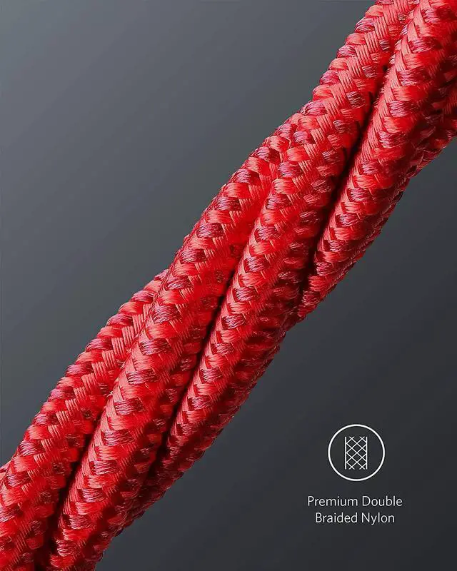 Alt view image 6 of 7 - Anker USB C Cable 100W 10ft, New Nylon USB C to USB C Cable 2.0, Type C Charging Cable Fast Charge for MacBook Pro 2020, iPad Pro 2020, iPad Air 4, Galaxy S20, Pixel, Switch, LG, and More(Red)