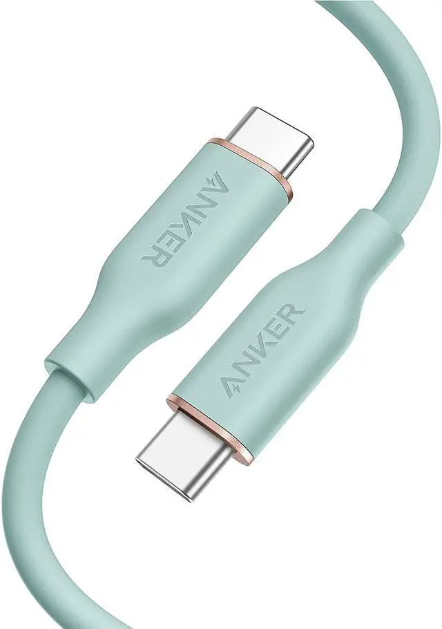 Main image of Anker Powerline III Flow, USB C to USB C Cable 100W 3ft, Type C Charging Cable Fast Charge for MacBook Pro 2020, iPad Pro, iPad Air, Galaxy S20, Pixel, Switch, LG, and More(Mint Green)