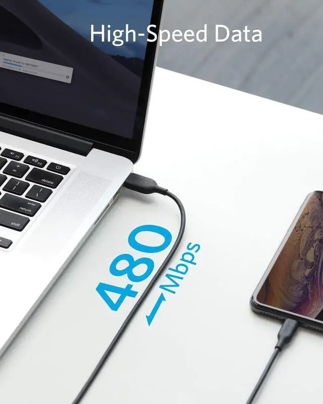 Alt view image 5 of 7 - Anker Powerline III Lightning Cable 6 Foot iPhone Charger Cord MFi Certified for iPhone 11 Pro Max, 11 Pro, X, Xs, Xr, Xs Max, 8, 8 Plus, 7, 7 Plus, 6 and More, Ultra Durable (Black)